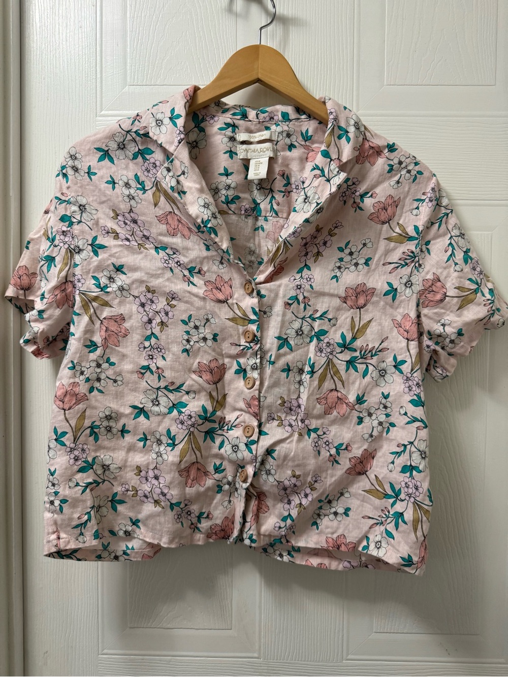 Cynthia Rowley Pink Floral Button-Front Shirt
